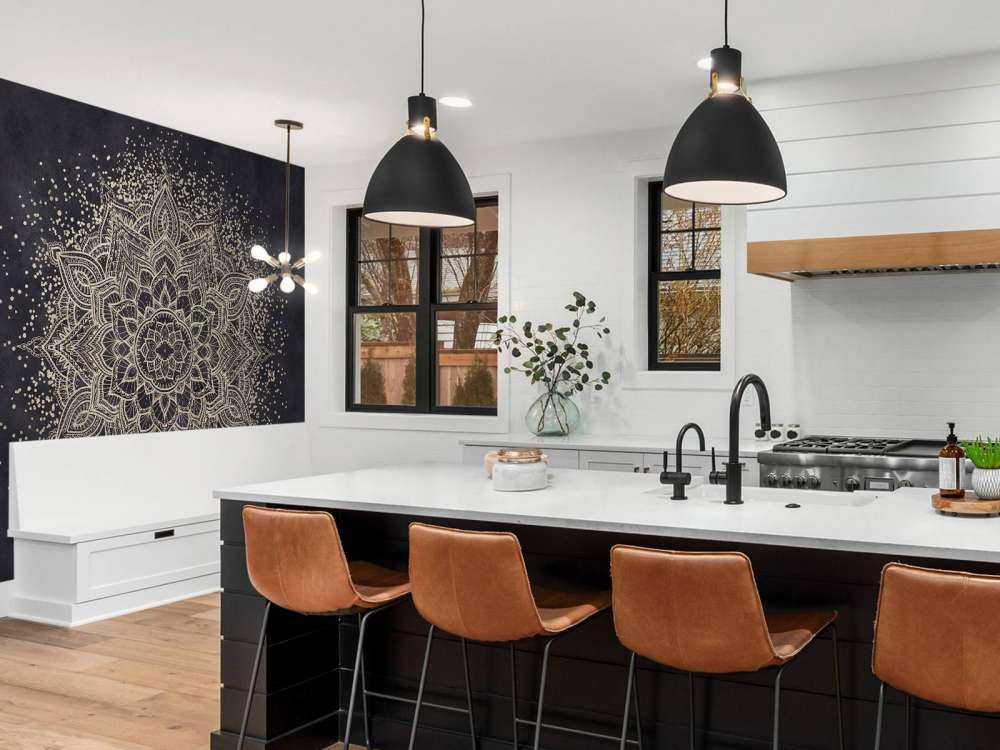 Golden Sparkling Mandala - dunkelmarine