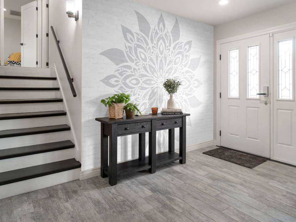 Weiches Grau Mandala Blume