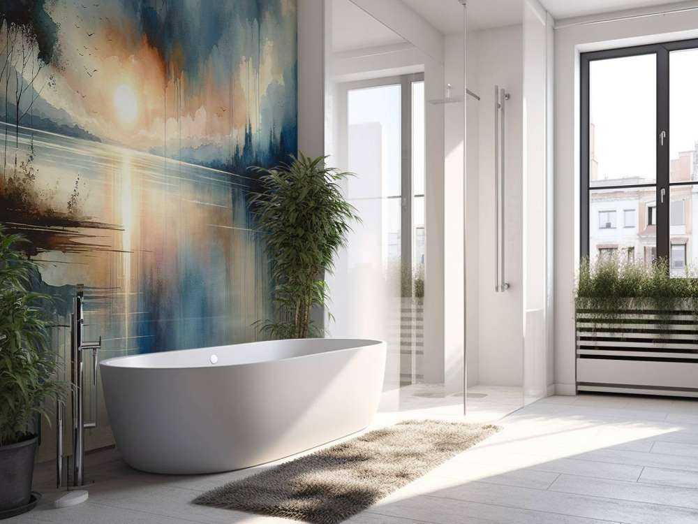 Aquarell Abstrakter See