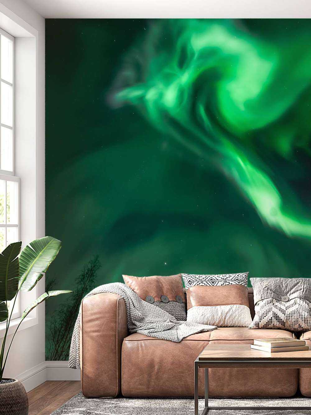 Nordlichter in Spiralform