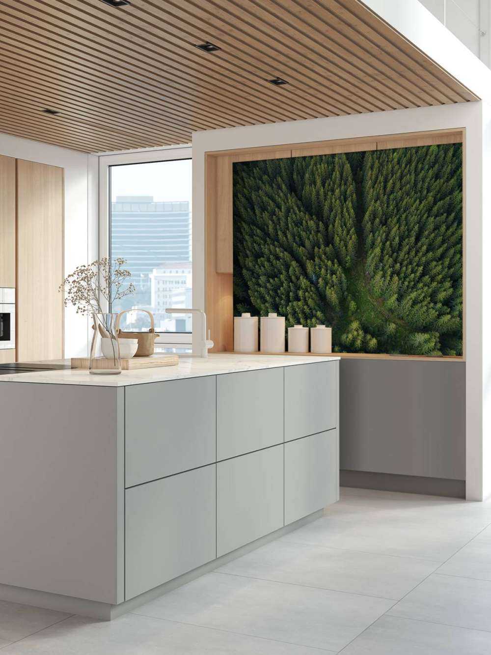 Kiefernwald von oben gesehen