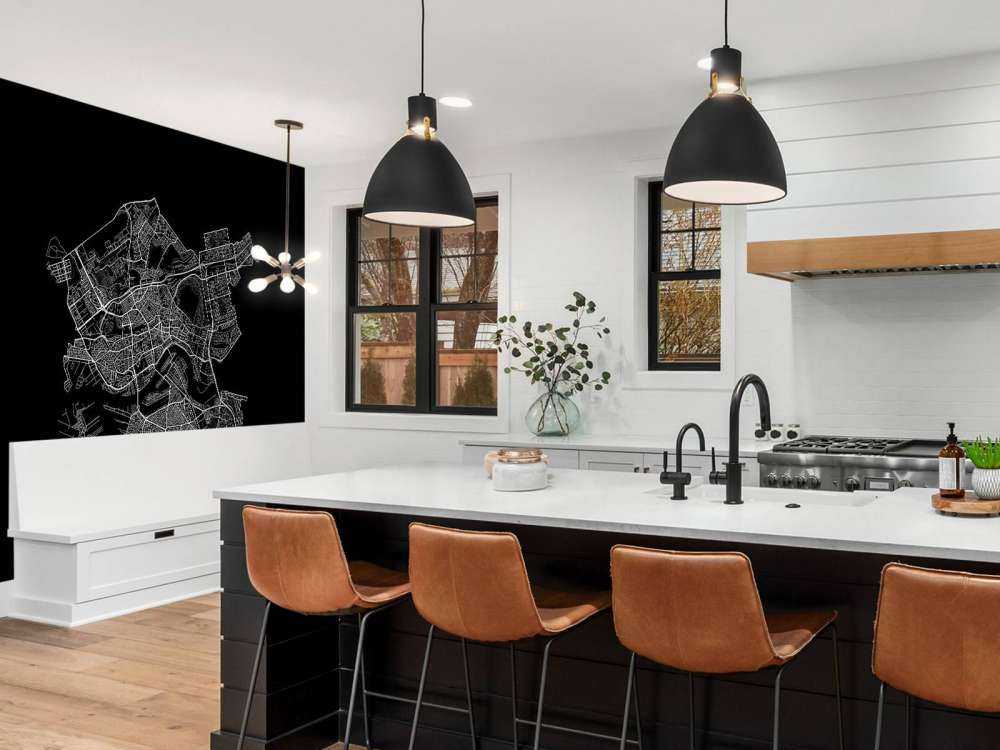 Karte von Rotterdam, schwarz