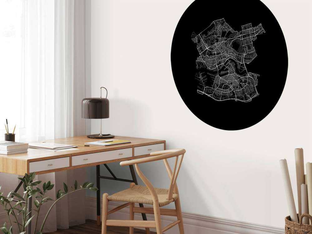 Karte von Rotterdam, schwarz