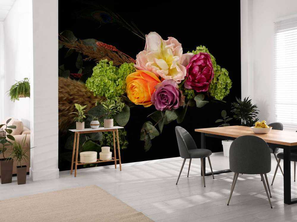 Blumenstrauß mit Feder