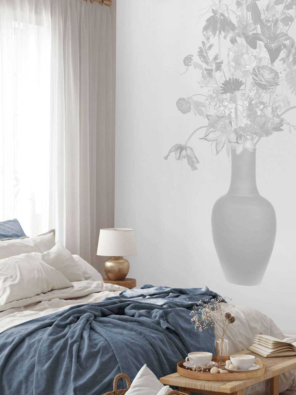 Königliche Blumen Bouquet schwarz und weiß