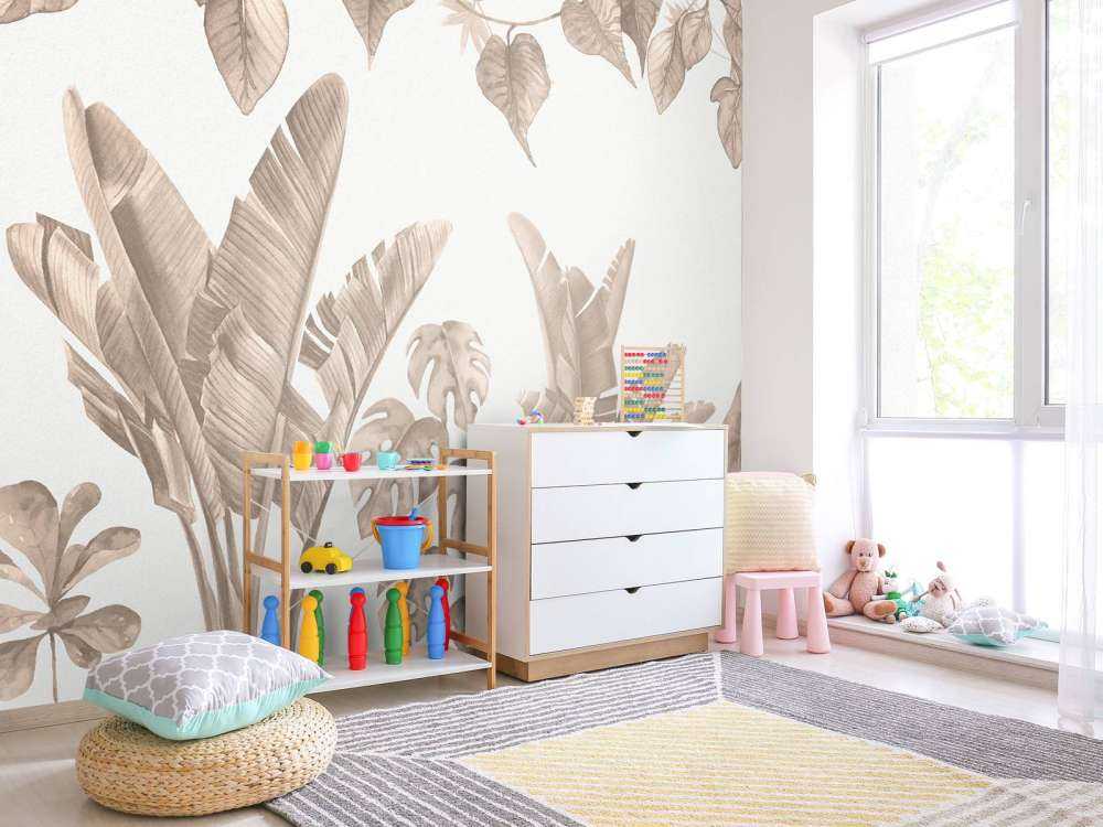 Dschungelblätter in Taupe