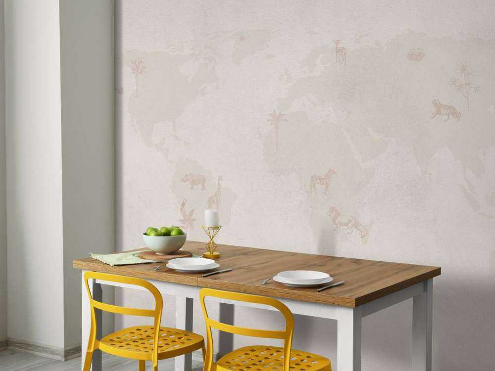 Weltkarte Skizze taupe