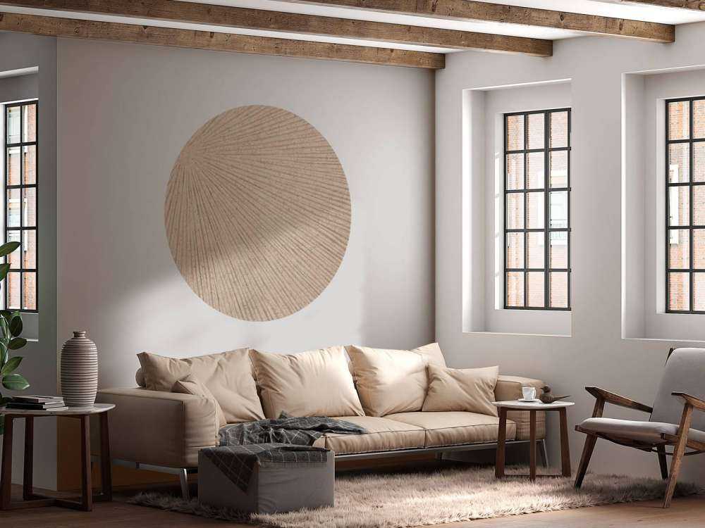 Struktur mit Linien Sonne in Beige