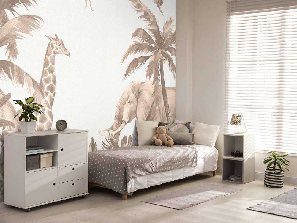 Verschiedene Dschungeltiere in Taupe