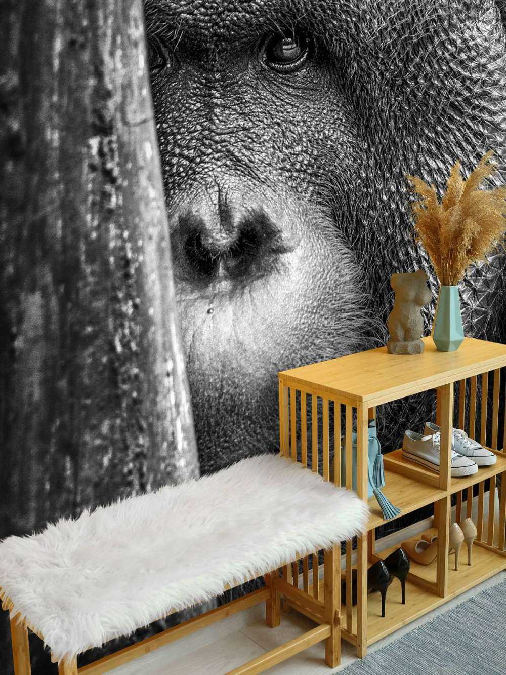 Orang-Utan schwarz-weiß