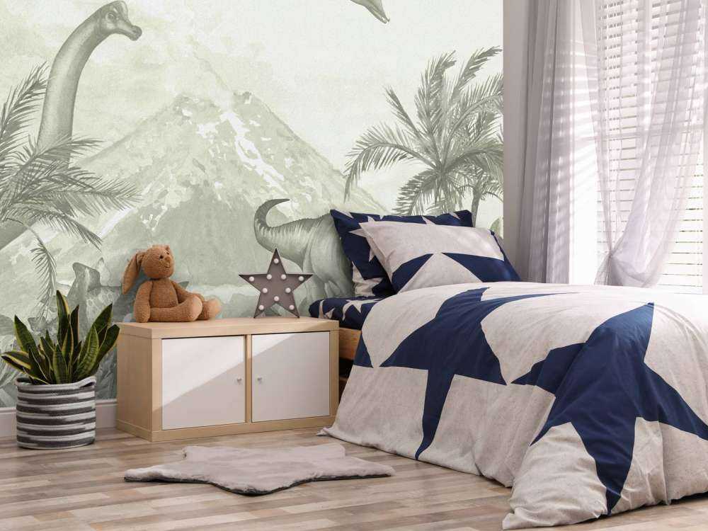 Verschiedene Dinosaurier in grün