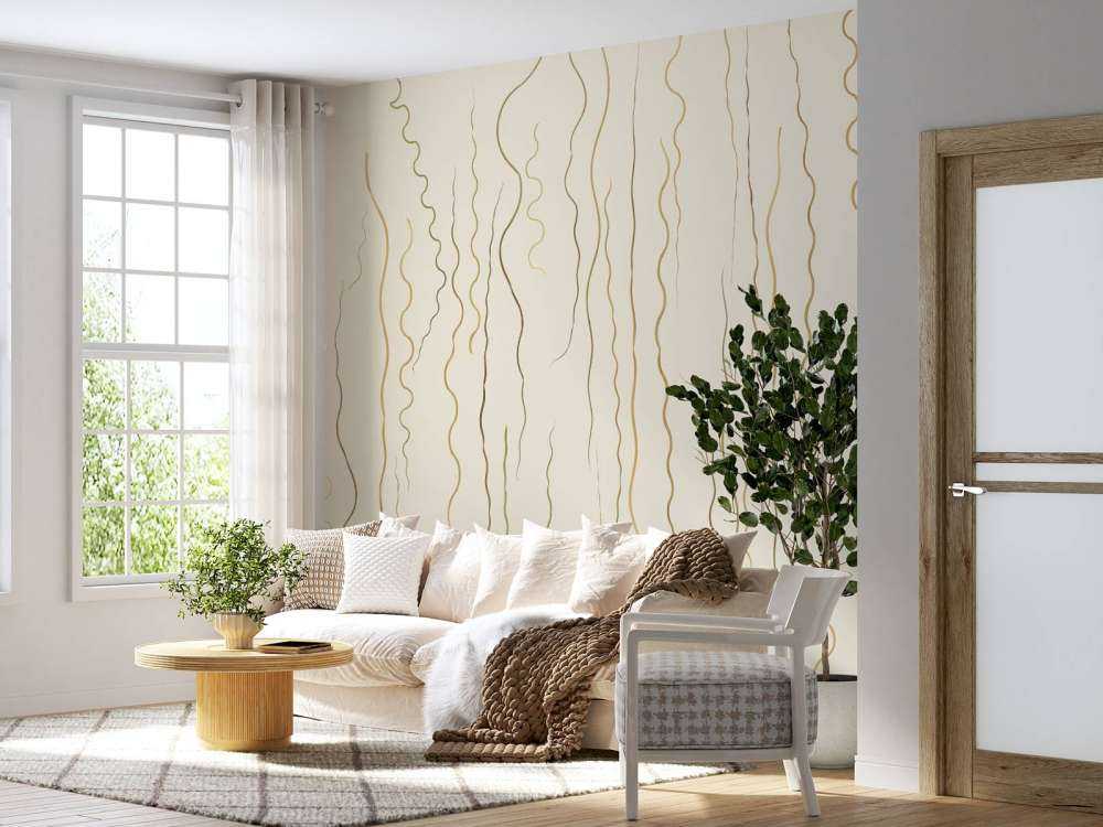 Organische Linien Gras beige
