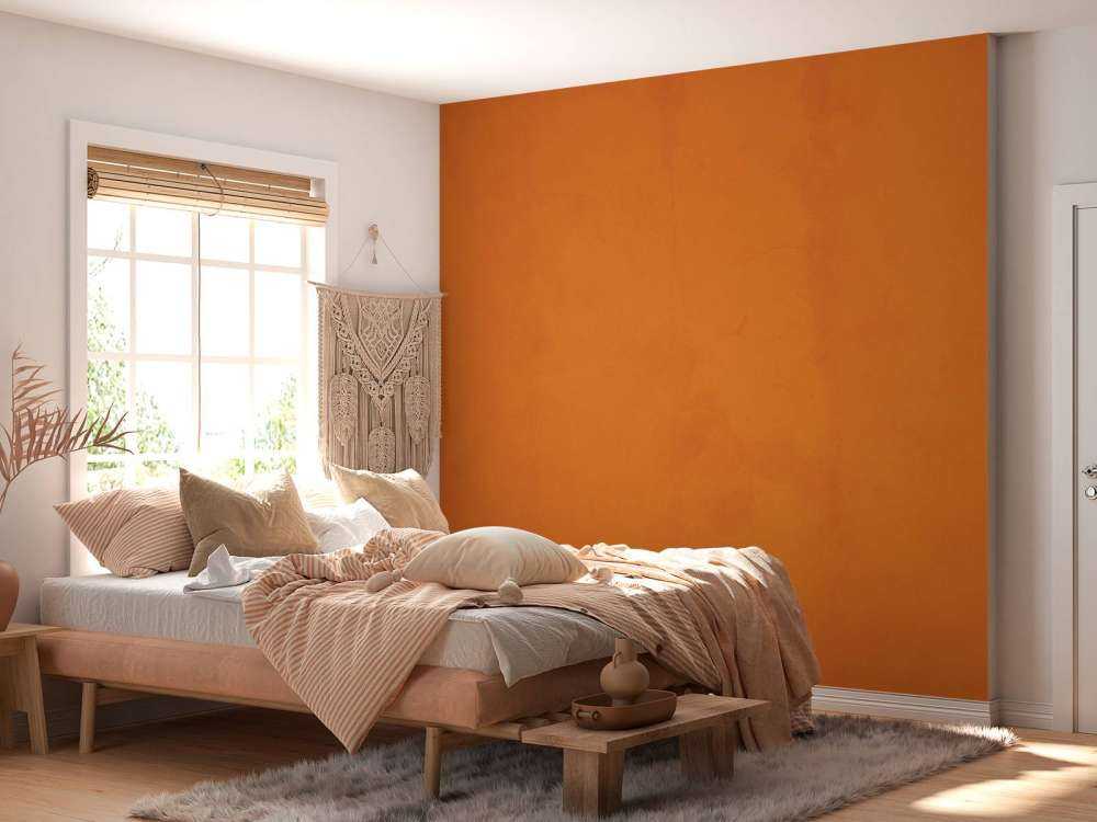 Alter orangefarbener Beton