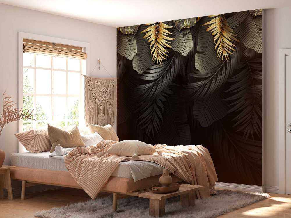 Blätter auf dunklem Hintergrund