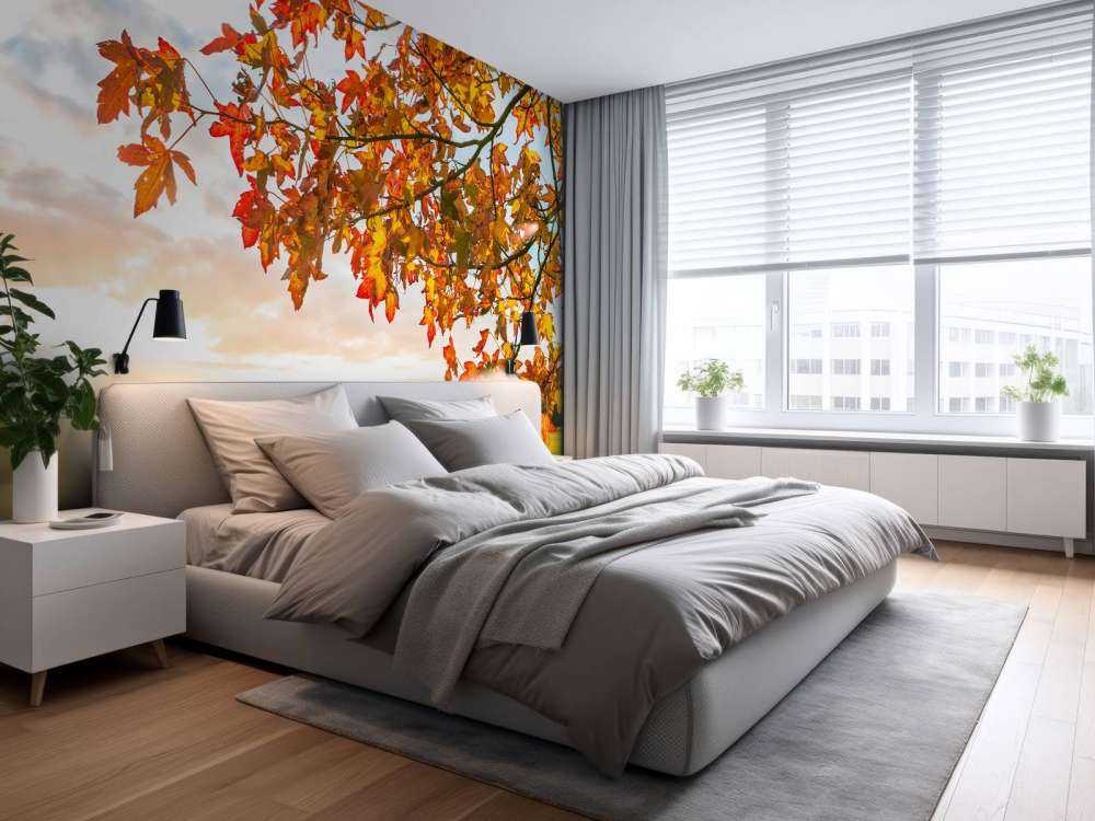 Herbstbaum bei Sonnenuntergang