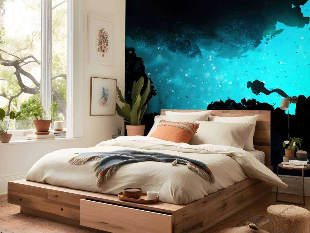 Enge Höhle mit Taucher