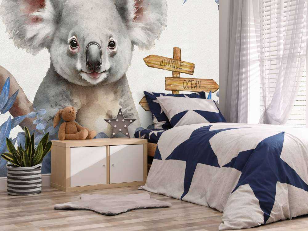 Baby-Koala im Dschungel blau