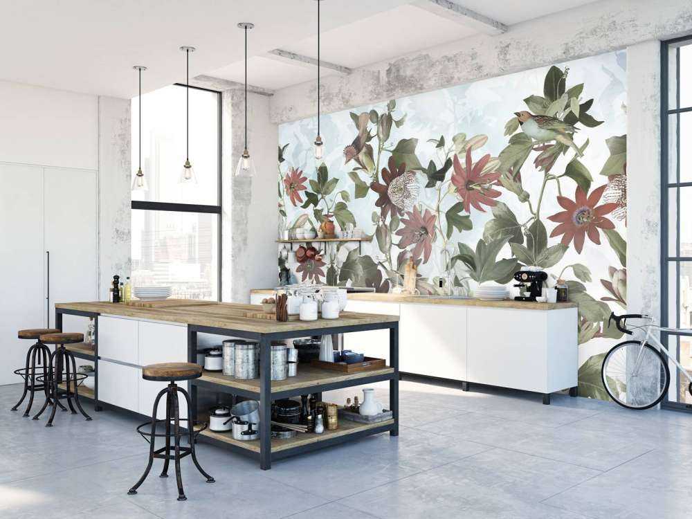 Sieben Vögel im verzauberten Laub - Sanftes Blau