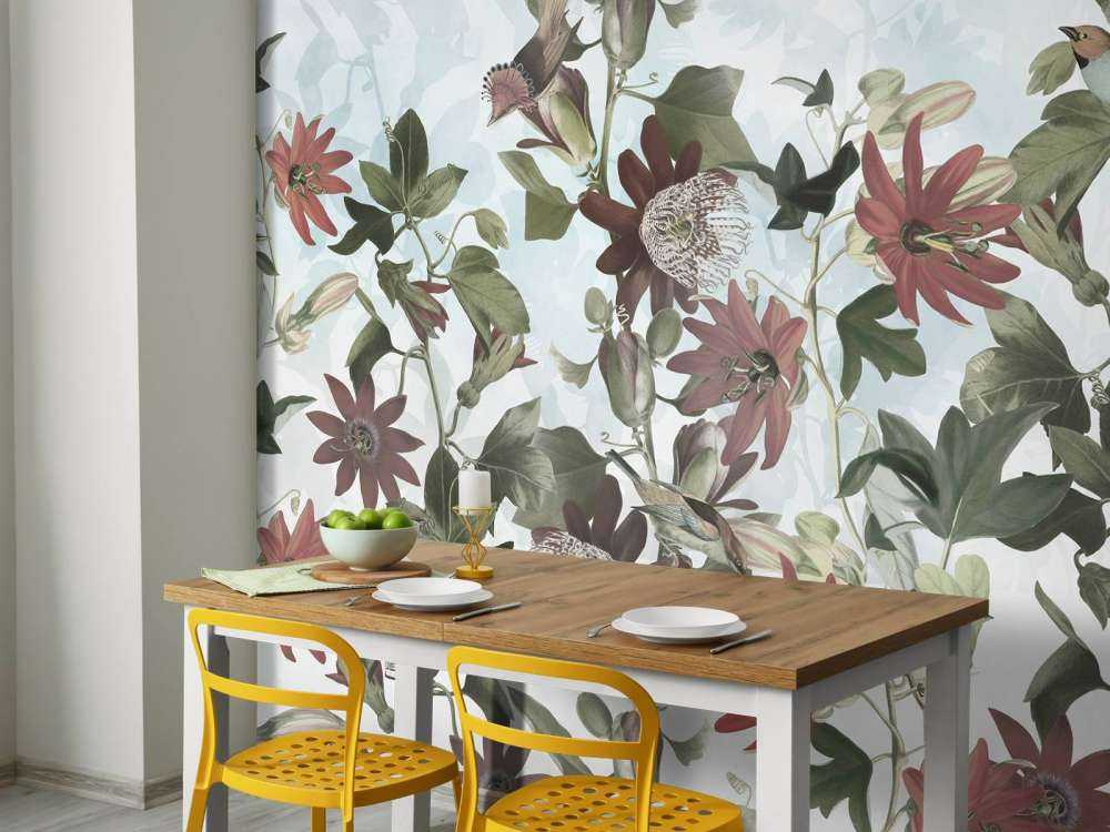 Sieben Vögel im verzauberten Laub - Sanftes Blau