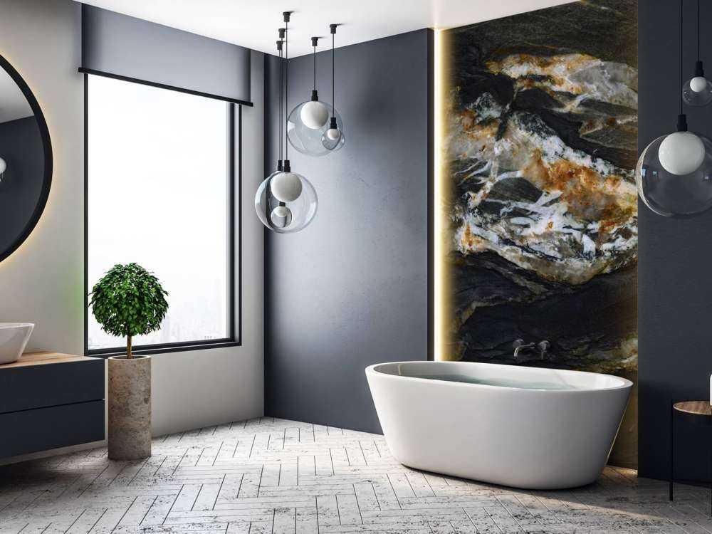 Schwarzer Marmor mit Relief