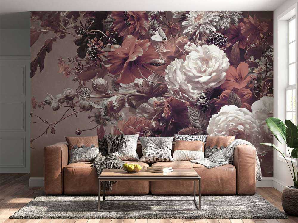 Großer Strauß mit roten Mohnblumen