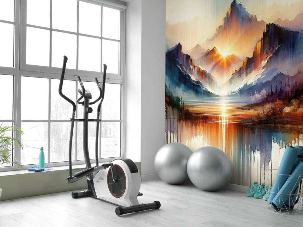 Aquarell Abstrakte Berglandschaft