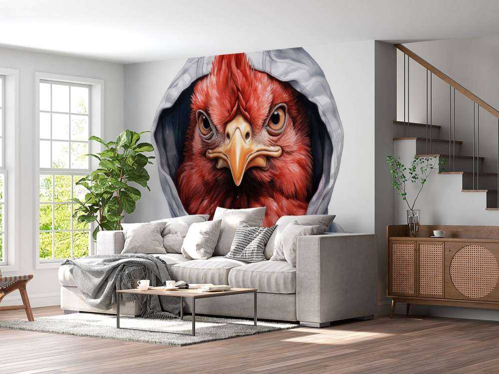 Aquarell-Cartoon-Huhn in einem Kapuzenpullover