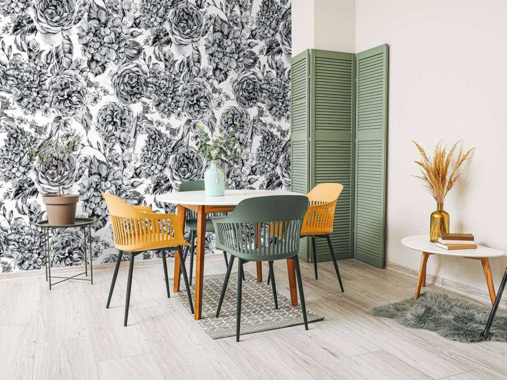 Schwarz-Weißer Blumengarten