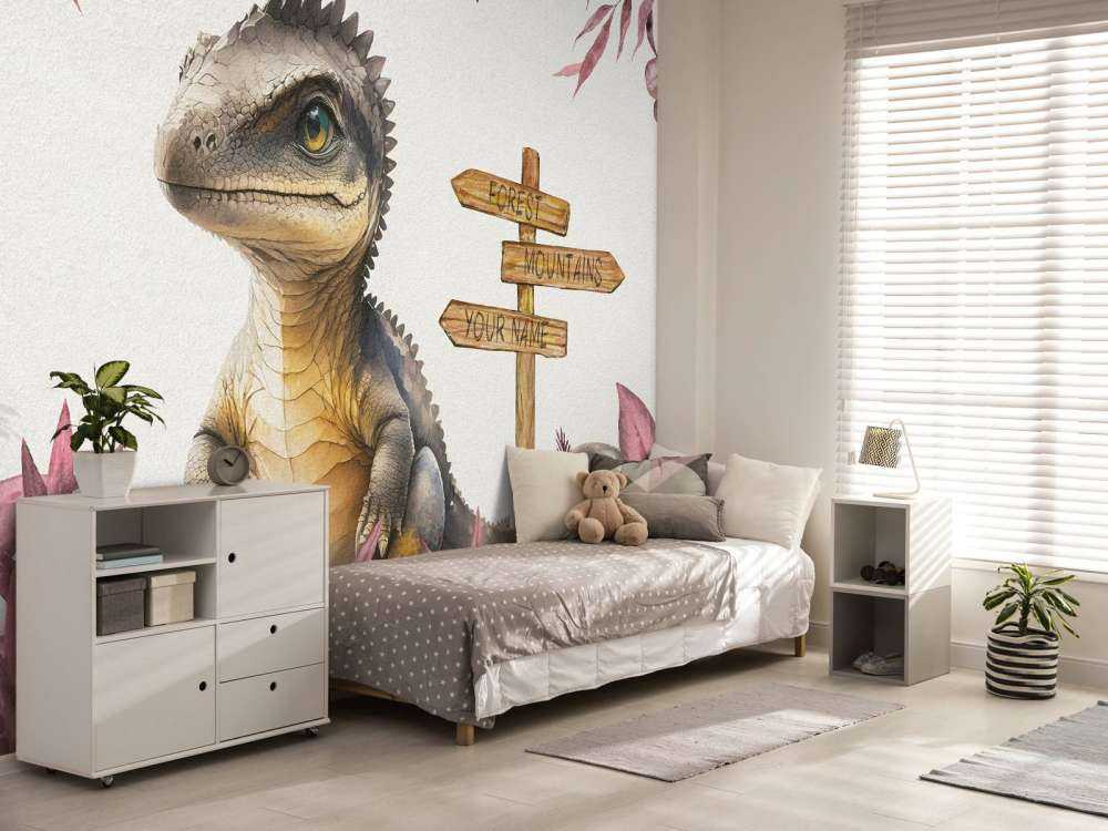 Baby-Spinosaurus im rosa Dschungel