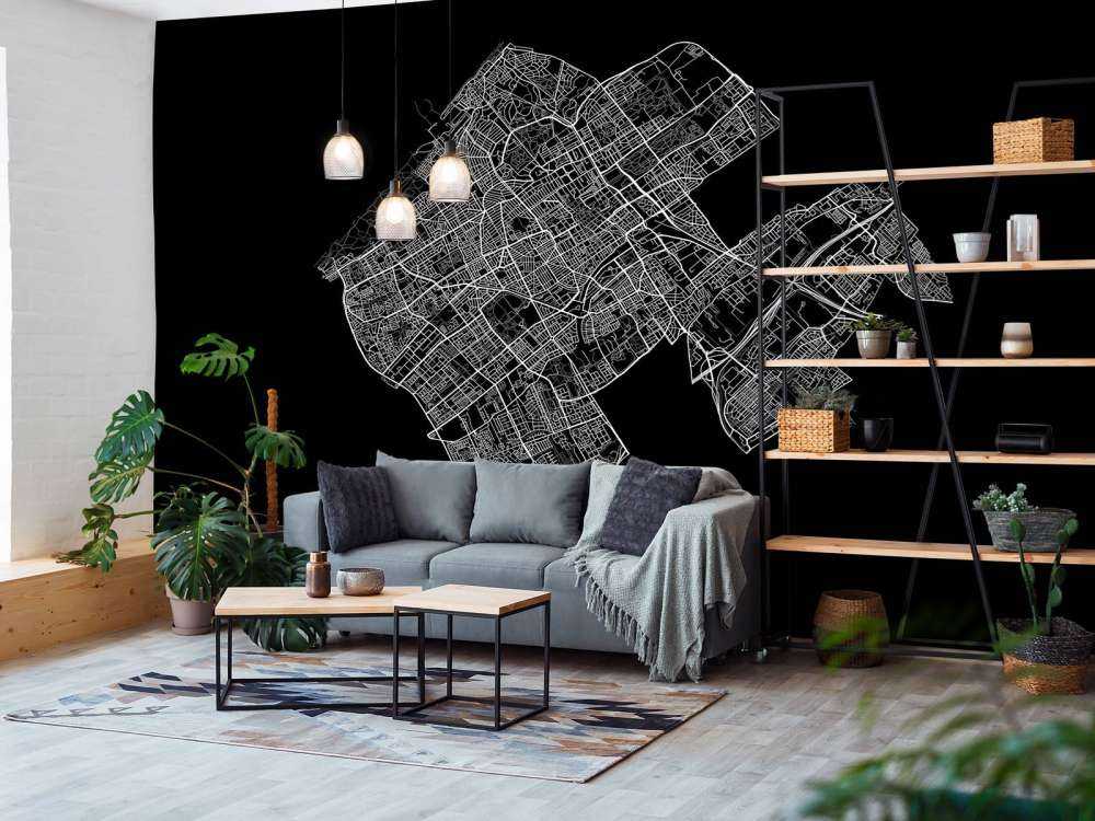 Karte von Den haag, schwarz