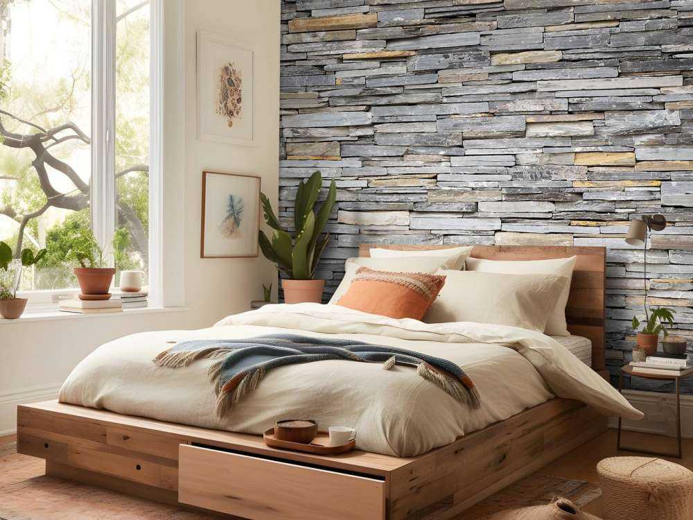 Tapete mit gestapelten Steinen