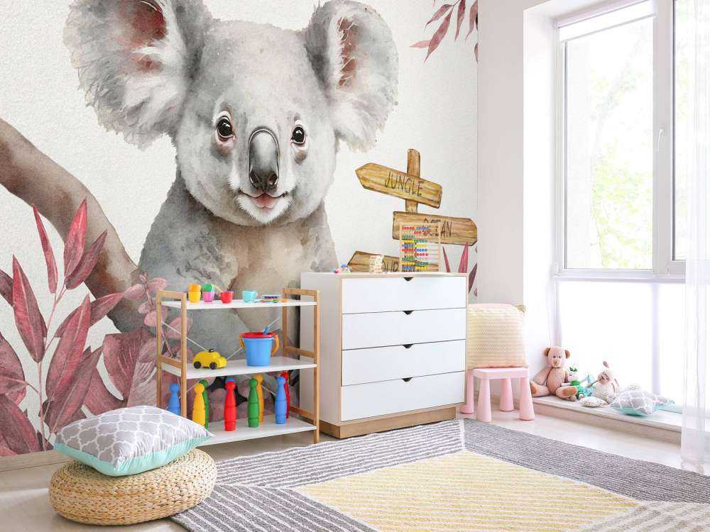 Baby-Koala im Dschungel rosa