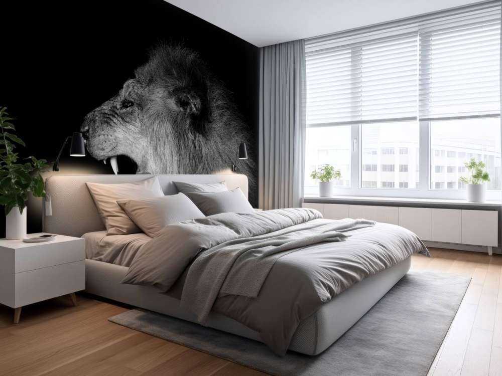 Brüllender Löwe schwarz