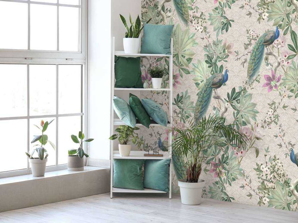 Vintage-Gartenpfaue - creme