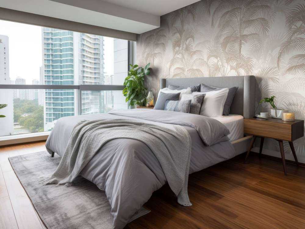 Tropische Palmen im Vintage-Stil - beige