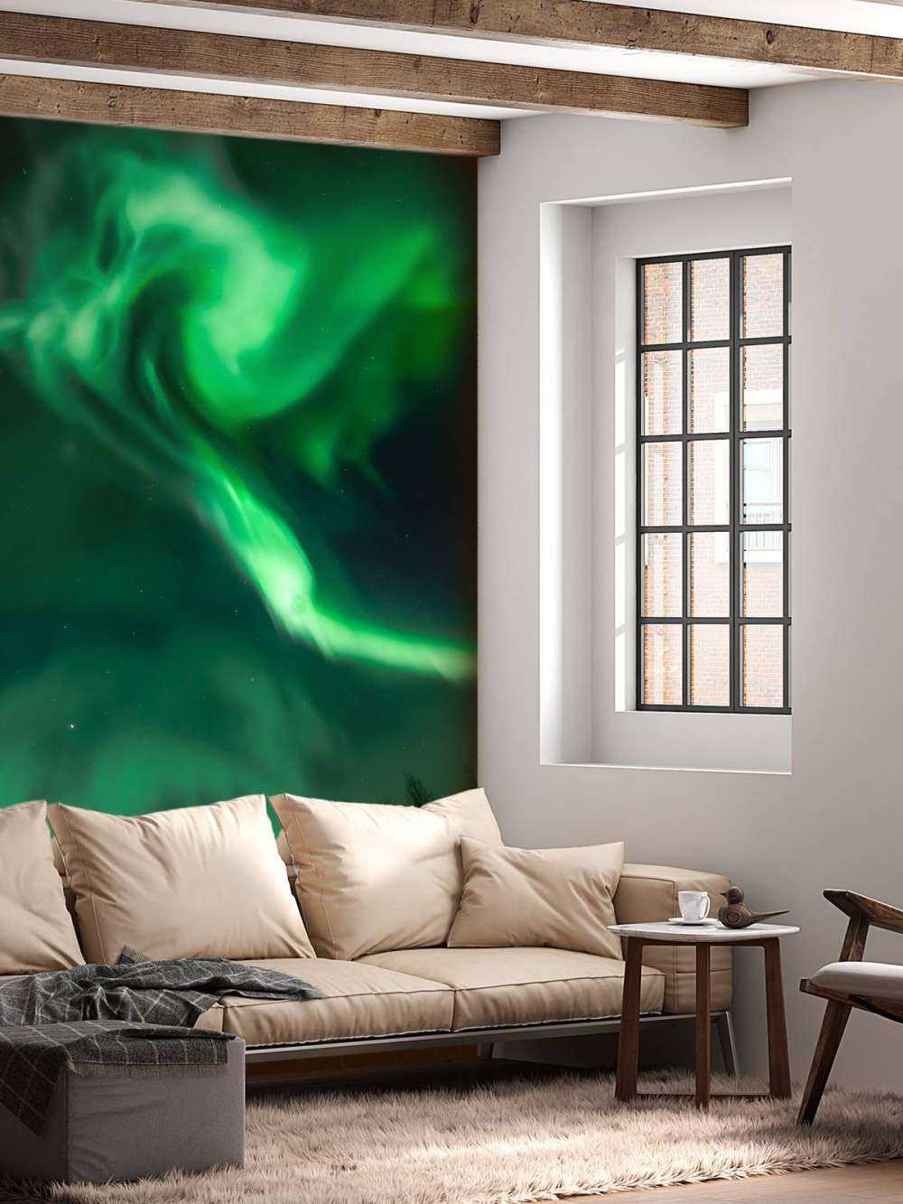 Nordlichter in Spiralform