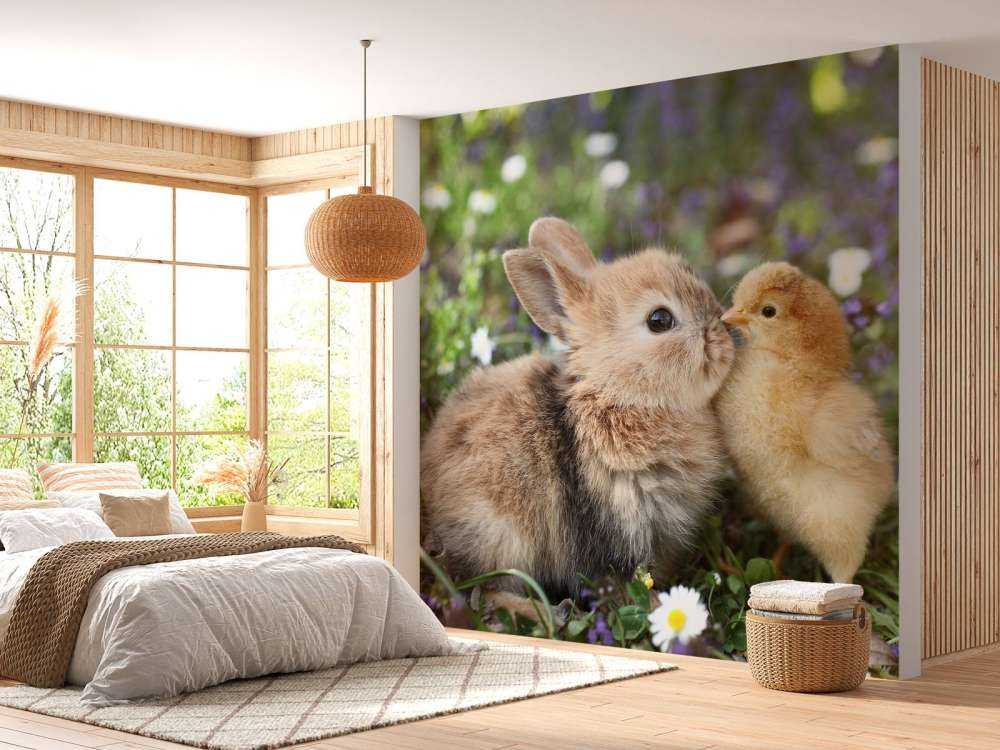 Kaninchen und Küken