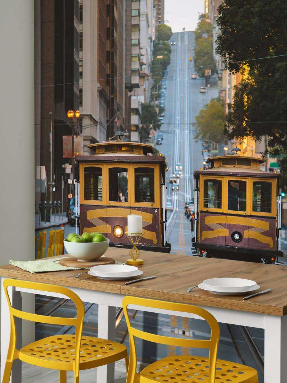 Gelbe Straßenbahnen in San Francisco USA