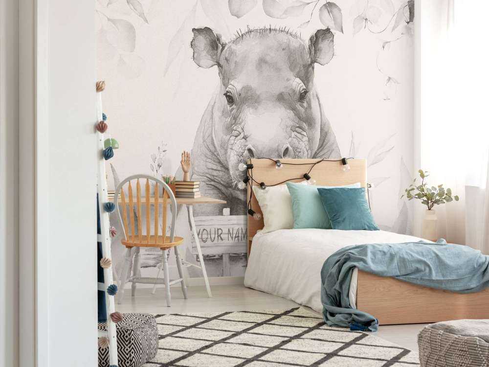 Baby Nilpferd im Dschungel beige