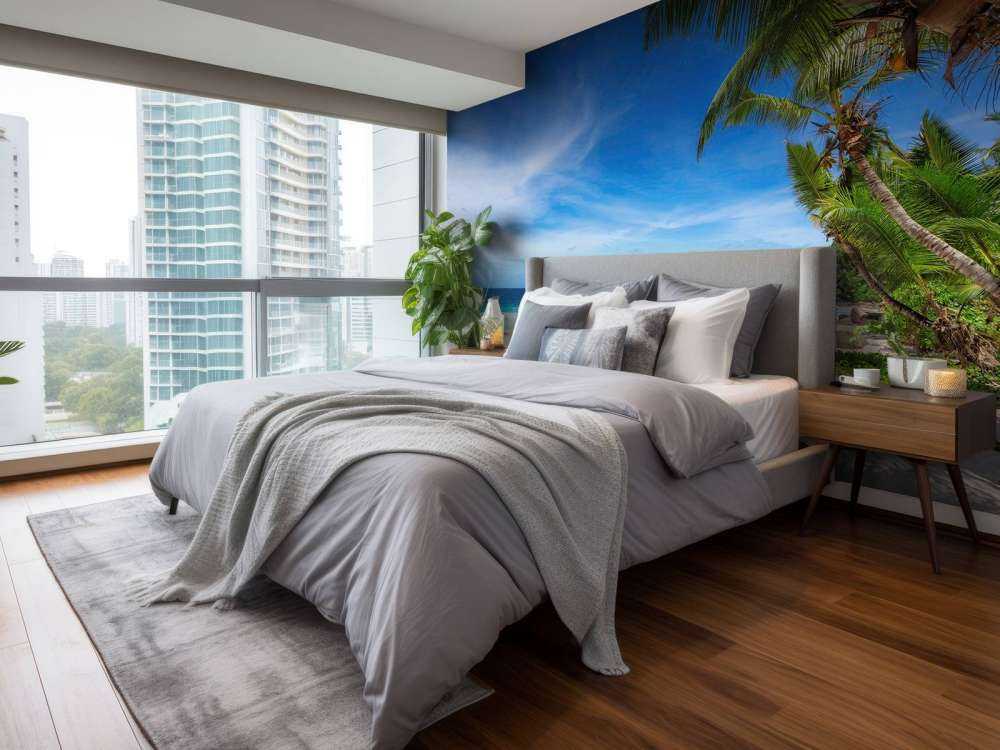 Tropischer Strand mit Palme