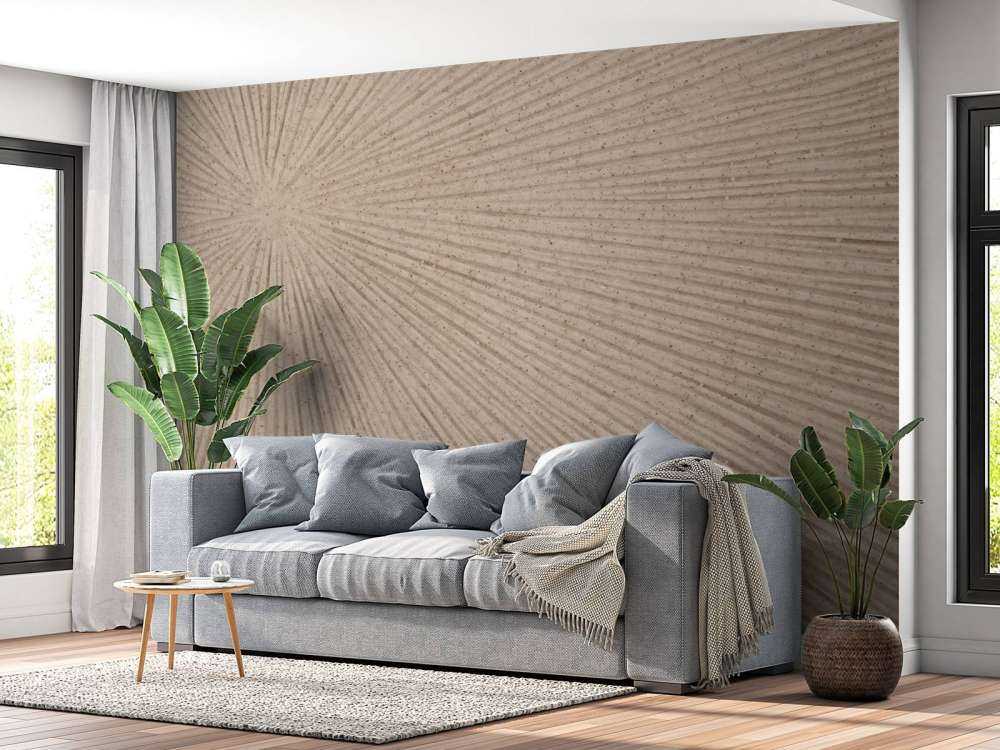 Struktur mit Linien Sonne in Beige