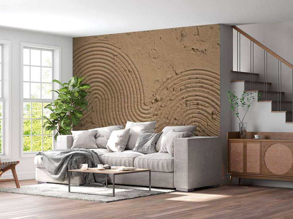Strukturelle Kunst in Goldbraun