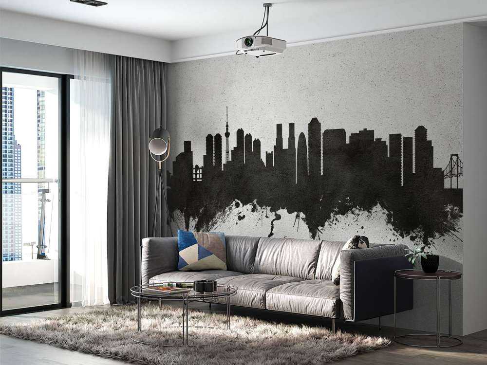 Aquarell-Skyline, Tokio