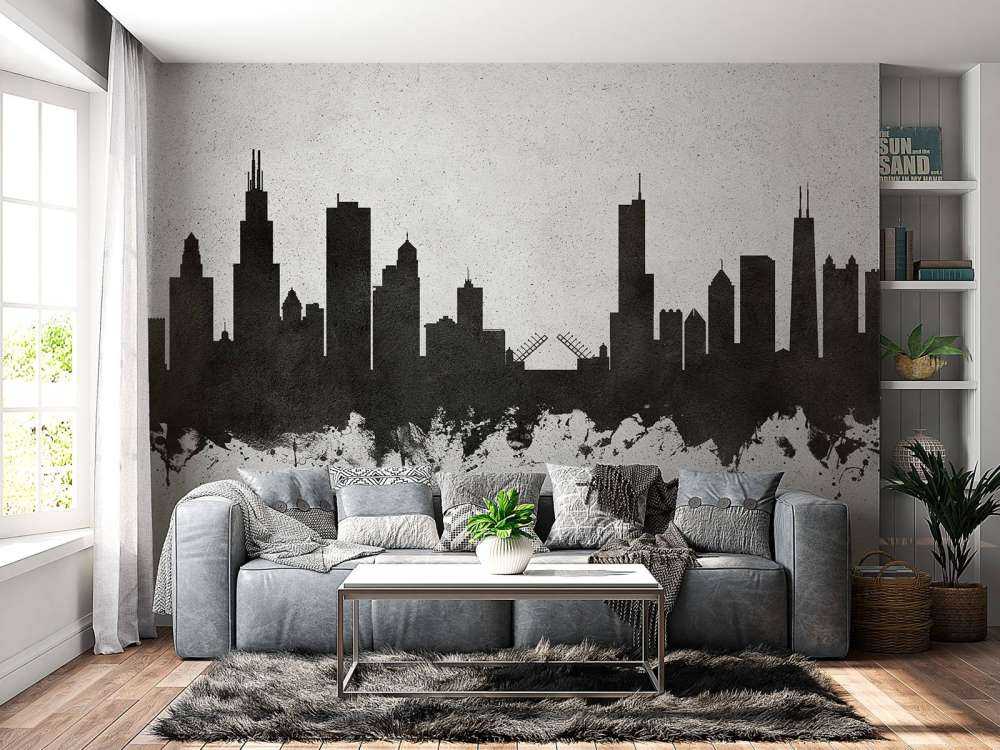 Aquarell-Skyline, Chicago
