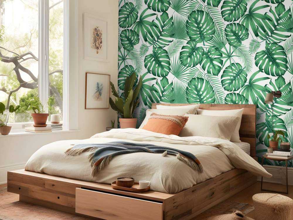 Tropische Blätter, grün