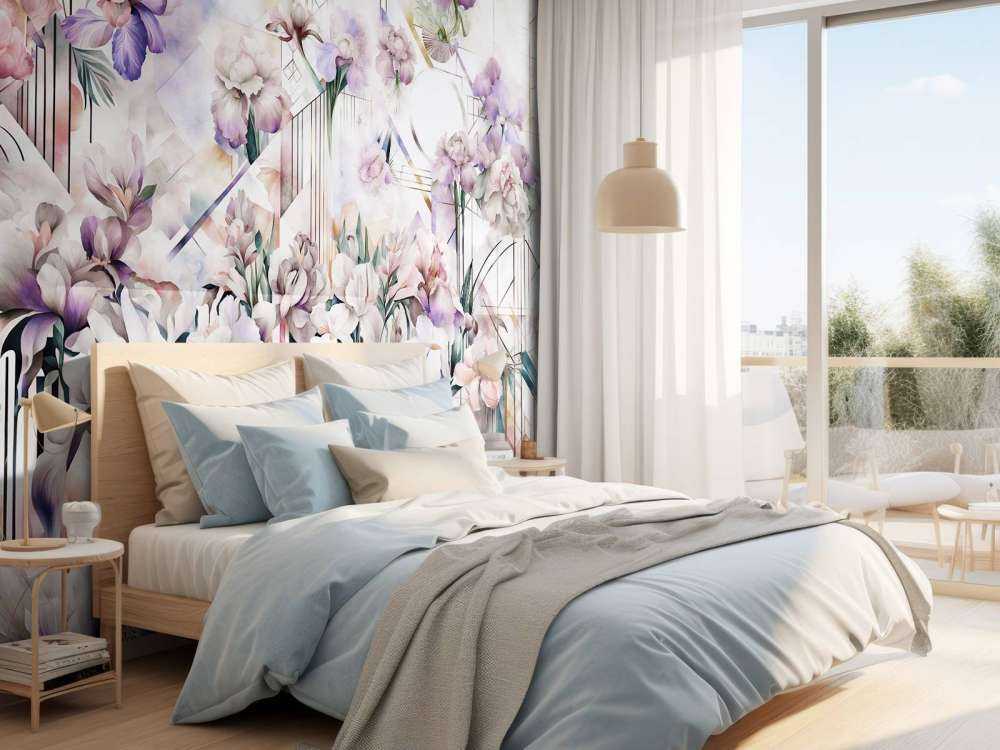 Riesige Aquarell-Iris in Pink