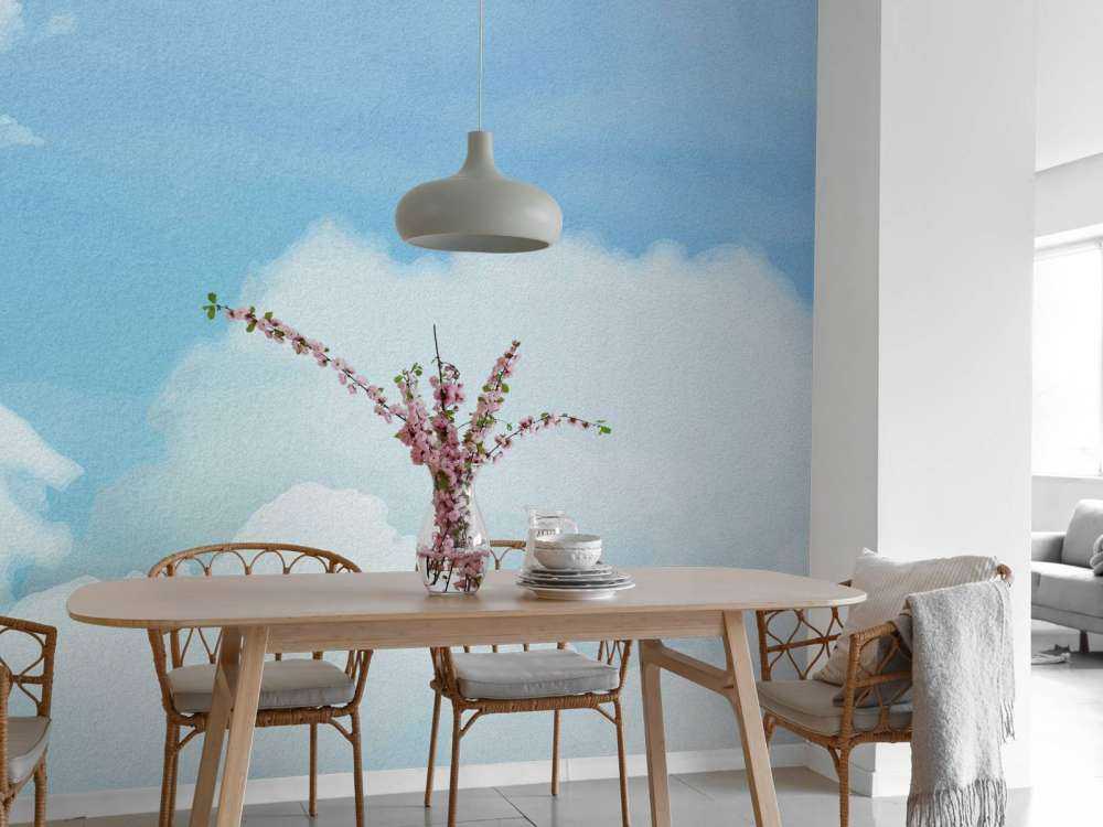 Aquarellierte Wolken