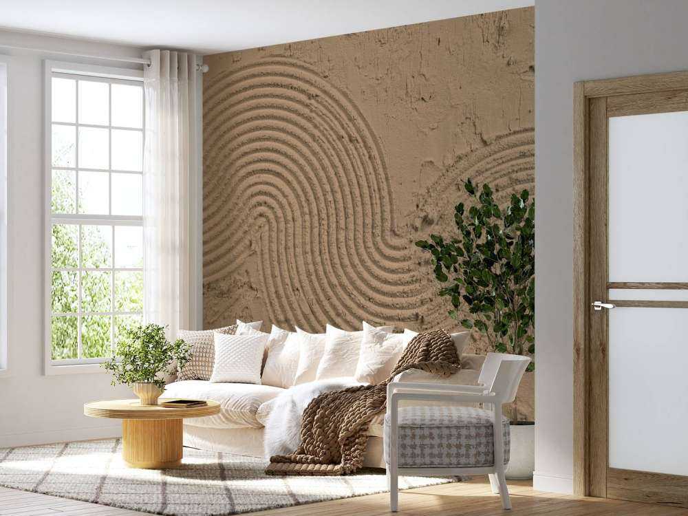 Strukturelle Kunst in Goldbraun