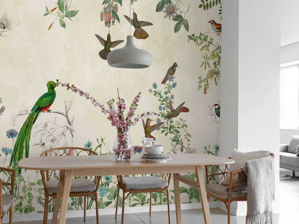 Felder bunter Vögel