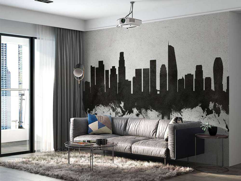 Aquarell-Skyline, Los Angeles